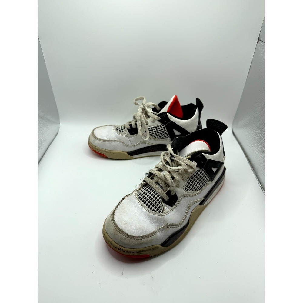 Air Jordan 4 Retro PS BQ7669-116 Boys 2 Sneaker Pale Citron White Leather Shoes‎